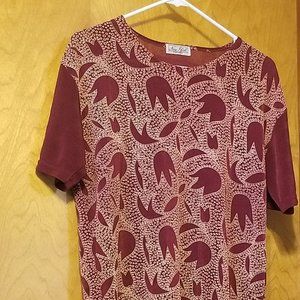 Maroon embellished Tulip design Top